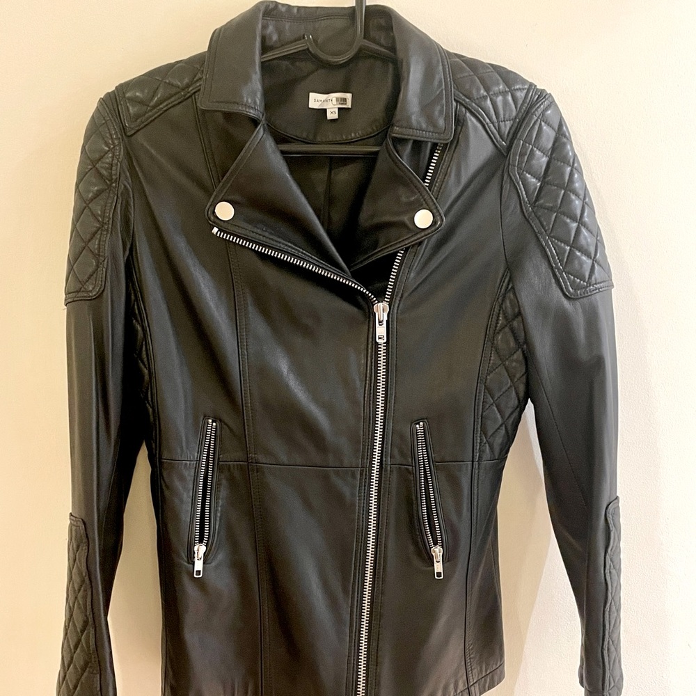Samantha Sipos quilted leather jacket